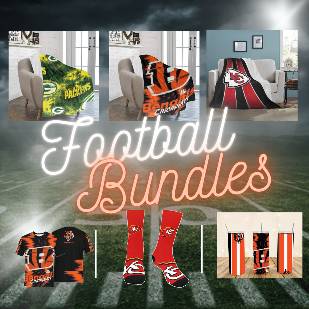 Football Bundle #1 (Custom All over shirt, Socks and Blanket)